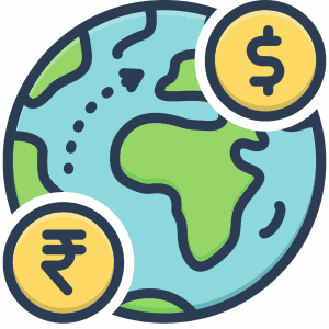 Clip art of the world with two coins on it representing FBAR disclosures