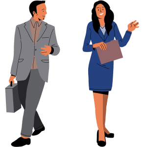 Clip art of a businessman and businesswoman